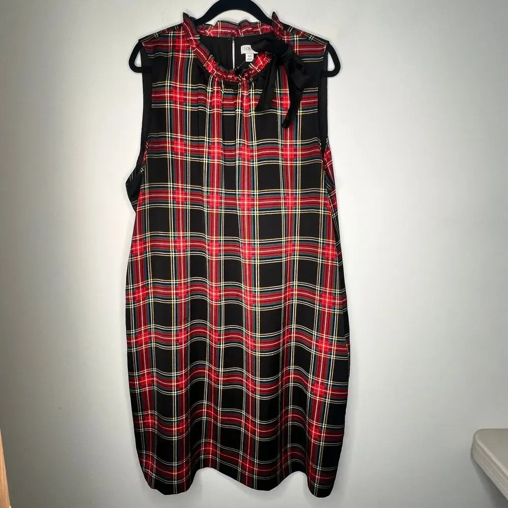 J. Crew Tartan Plaid Shift Dress Size 20